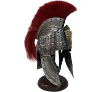 Casque médiéval romain centurion chevalier armure plume casque acier croisé guerrier casque LARP cosplay réplique casque Halloween