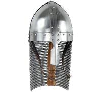 Casque médiéval Viking Norman Armor Nasal Knight Steel Chainmail Costume LARP