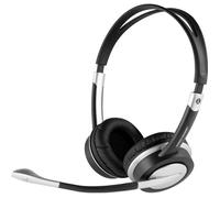 APM Micro Casque 2 oreillettes + contrôle volume Noir/Argent