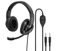 Casque micro de bureau pour PC "HS-P300", stéréo, noir