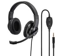 Casque micro de bureau pour PC "HS-P350", stéréo, noir