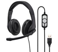 Casque micro de bureau pour PC "HS-USB300", stéréo, noir