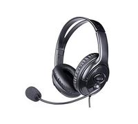 WE Casque micro filaire JK+USB micro pivotant, arceau réglable, jack 3,5 mm + adaptateur USB - Noir