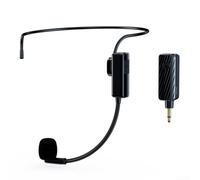Casque micro sans fil 2,4 G UHF avec suppression du bruit pour enseigner fitness guide touristique portée 48,8 m Noir