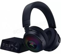 Razer Kraken V4 Pro - Casque de Jeu sans Fil avec hub de contrôle - Sensa HD haptics (hub de contrôle OLED, Triforce 40mm Drivers, HyperSpeed & Bluetooth, THX Spatial Audio, RGB) Noir