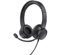 Trust Casque filaire Ayda – Sur-oreille léger, micro flexible 3,5 mm, arceau réglable – Noir