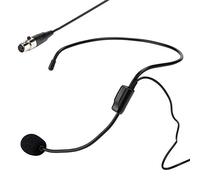 ASHATA Casque/Microphone Serre-tête, Microphone Mini XLR à 3 Broches Connecteur TA3F Microphone à condensateur Microphone Casque pour Les Spectacles, la Police, Les opérateurs téléphoniques, etc.