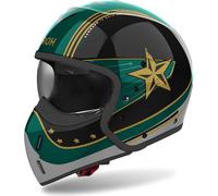 Casque modulable AIROH J 110 Command Noir Brillant Vert Menthe taille S