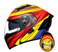 Casque modulable,Casque Moto Modulable Homme Flip Up Adulte Moto avec Double Visière,Casque Moto Femme Évitement des collisions pour Les Homme Femme K,2XL(63-64cm)