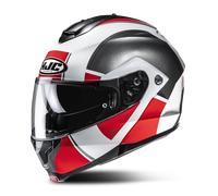HJC C91N Jyn Casque, noir-blanc-rouge, taille L pour homme