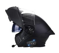 Casque Modulable Moto Bluetooth Intégral Casque avec Haut-Parleur Intégré Double Visière Casques Intégraux pour Homme Femme DOTECE Homologué Casques Moto Racing 6,XL:61-62CM