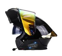 Casque Modulable Moto Bluetooth Intégral Casque avec Haut-Parleur Intégré Double Visière Casques Intégraux pour Homme Femme DOTECE Homologué Casques Moto Racing 3,M:57-58CM