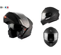 MT Helmets Casque modulable Genesis SV Homologué double écran, écran solaire Noir Mat 2XL