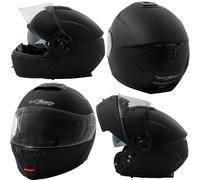 Casque Modulable Transformable Visière Pare Soleil Moto Mat Noir M