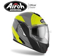 Casque Modulaire À Ouverture Moto Airoh Rev 19 Leaden Jaune Mat Taille XS 53 Cm