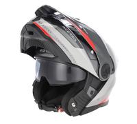 Casque Modulaire Acerbis P/J Rider avec Visière Pare-Soleil Gris Rouge Taille L