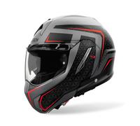 Casque Modulaire AIROH Mathisse II Magnétique Rouge Fluo Noir Gris Mat