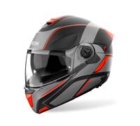 Casque Modulaire AIROH Specktre Feuille Orange Gris Noir Mat
