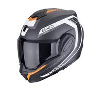 Casque Modulaire Basculant SCORPION EXO-TECH EVO CARBON COSY Noir Mat Orange