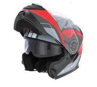 Casque Modulaire Flip Up Acerbis Serel Double Visière Gris Et Rouge Taille S