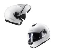Casque Modulaire Ouvrable LS2 FF325 Moto Strobe II Blanc WHITE GLOSS