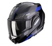 Scorpion Casque modulaire EXO-Tech Evo Socius Noir/Gris foncé/Bleu foncé XL