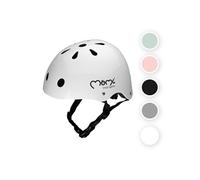 Casque MoMi MIMI pour enfant - Blanc - Coque en ABS - Coque interne en EPS - Réglable - Jugulaires réglables