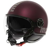 Casque Momo Design EVO E2206 Jet Mono Mat Amarena / Argent Double Visière