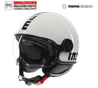 MOMODESIGN - FGTR Classic E2206, Casque Jet Moto Homologué ECE, Casque Ouvert Scooter, Léger Visière, pour Hommes et Femmes, Matt Black/White, XS