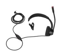 Casque mono confortable de 2,5 mm avec microphone antibruit et protection auditive, coussinets d'oreille doux, son clair.