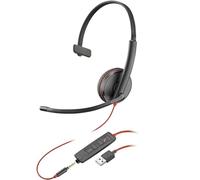 Casque mono filaire Plantronics Blackwire 3200 Mono USB & smartphone 3,5 mm Noir