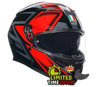 Casque moto AGV K3 Compound - noir/rouge - visière foncée gratuite