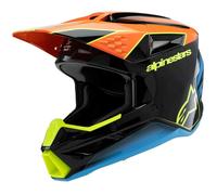 Casque Moto Alpinestars SM3 Fray Garçon ECE06 - Noir/Orange/Jaune Fl/G 83017