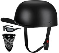 Casque Moto Baseball Demi Casquette pour Vélo Cruiser Chopper Cyclomoteur Scooter Homologué ECE B,X-Large