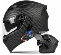 Casque Moto Bluetooth Modulable Casques Integral Moto Casque De Moto Protection Double Visière Casque Scooter Réponse Automatique Intercom pour Adulte Homme Et Femme ECE Homologué M,XL61-62cm