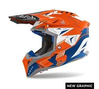 Casque moto cross Airoh Aviator 3 Spin - orange fluo matt - 2XL S