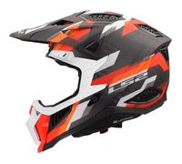 LS2 Helmets Casque de motocross MX703 X-Force Phantom Rouge-orange Taille S pour homme