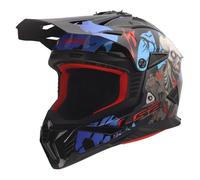 LS2 Helmets Casque de cross MX708 Fast II Zombie II Brillant Noir/Rouge/Bleu XL