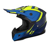 Casque moto cross STORMER Dust Madness Blue Neon Yellow Glossy L