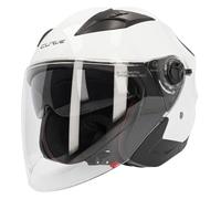 Casque moto Curve Mercury blanc brillant, matériau ABS, visière solaire teintée, système de retenue micrométrique, pour adultes, hommes et femmes, homologué ECE 22.06 (XS)