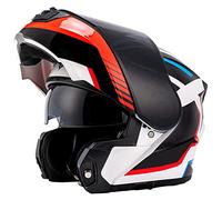 Casque Moto Double Visiere, Casque De Moto Modulable Intégrale ECE Homologué Full Face Flip Up Homme Et Femme Casque Pour Locomotive Cruiser Moped Racing, Grande Taille Blast Swordsman,4XL
