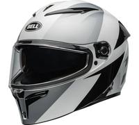 Bell Casque moto Lithium Shear Gloss ECE6 – ECE 22.06, visière solaire, Silver/White taille L