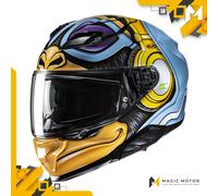 Casque moto Intégral HJC F71 S DJ SINGE Bleu clair