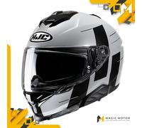 Casque moto Intégral HJC i71 M PEKA Argent Brillant