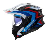 LS2 Casque moto MX701 Explorer Carbon Frontier II Brillant Blanc/Bleu XXL