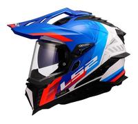 Casque moto intégral LS2 MX701 Explorer Hexa - white/blue/red XL