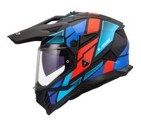 LS2 Helmets Casque d'enduro MX702 Pioneer II Block noir-rouge-bleu taille XS homme