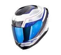 Casque moto intégral Scorpion Exo-391 Leo - blanc-bleu S