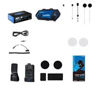 Casque moto Intercom, partage de musique, Bluetooth sans fil, 1 PC Intercom bleu