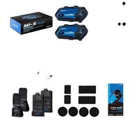 Casque moto Intercom, partage de musique, Bluetooth sans fil, 2 interphones bleus